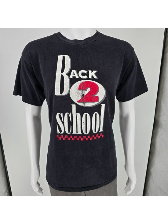 Tultex Other - Vintage 1990s Single Stitch Tultex "Back 2 school" Black Graphic T-Shirt (M/L)